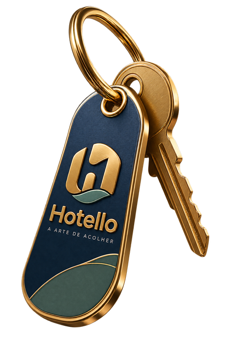 Chaveiro de hotel com a marca Hotello